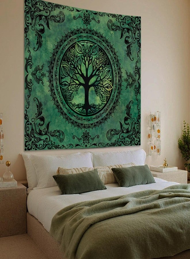 Apdidl Green Nature Tapestry for Bedroom Aesthetic, Hippie Ceiling Tree of Life Decor Tapestries Wall Hanging, Boho Bohemian Mandala y2k Art Backdrop for Dorm Living Room (51"X60") - Image 3